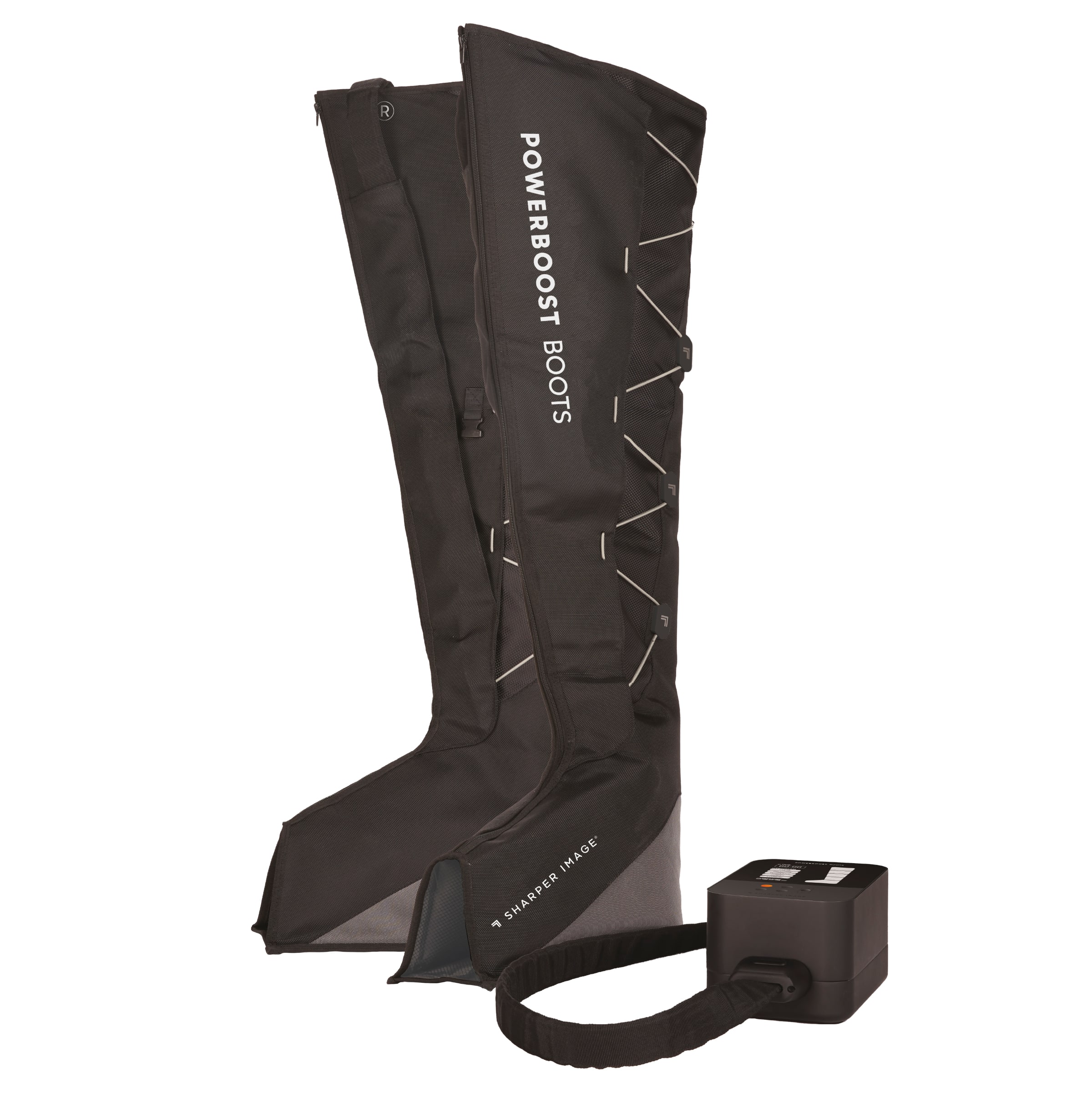 Angle. Sharper Image - Powerboost Boots, Air Compression Leg Massager - Black.