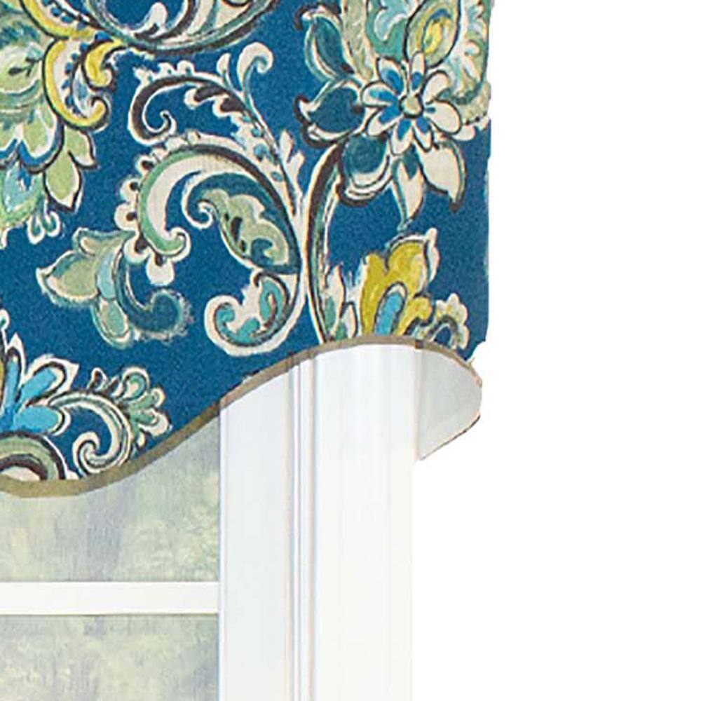 Left. RLF Home - RLF Home Sconset Rega Style 3" Rod Pocket Valance 50" x 17" Pacific - Pacific.