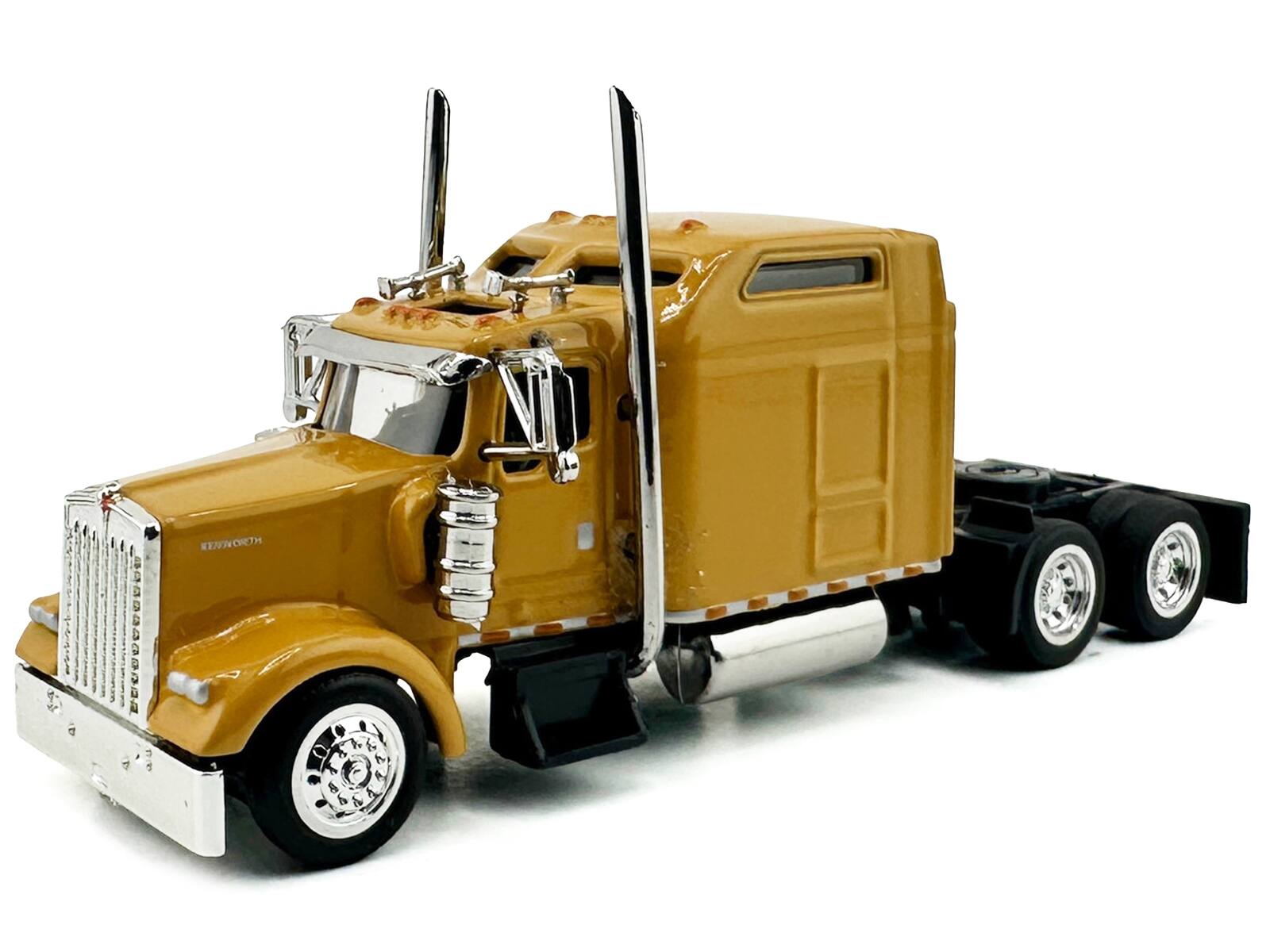 Alt View 1. HO Logistics Replicas - Kenworth W900L Truck Tractor with Sleeper Cab Yellow 1/87 (HO) Scale Plastic Model Car by HO Logistics.