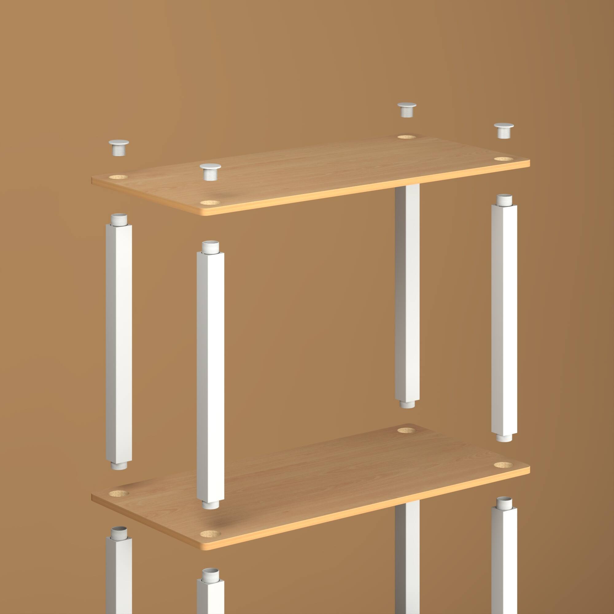 Left. HOMLUX - 3-Tier 29.6" Corner Shelf Open Shelves for Display for Living Room and Office Organization Beech & White - Beech & White.