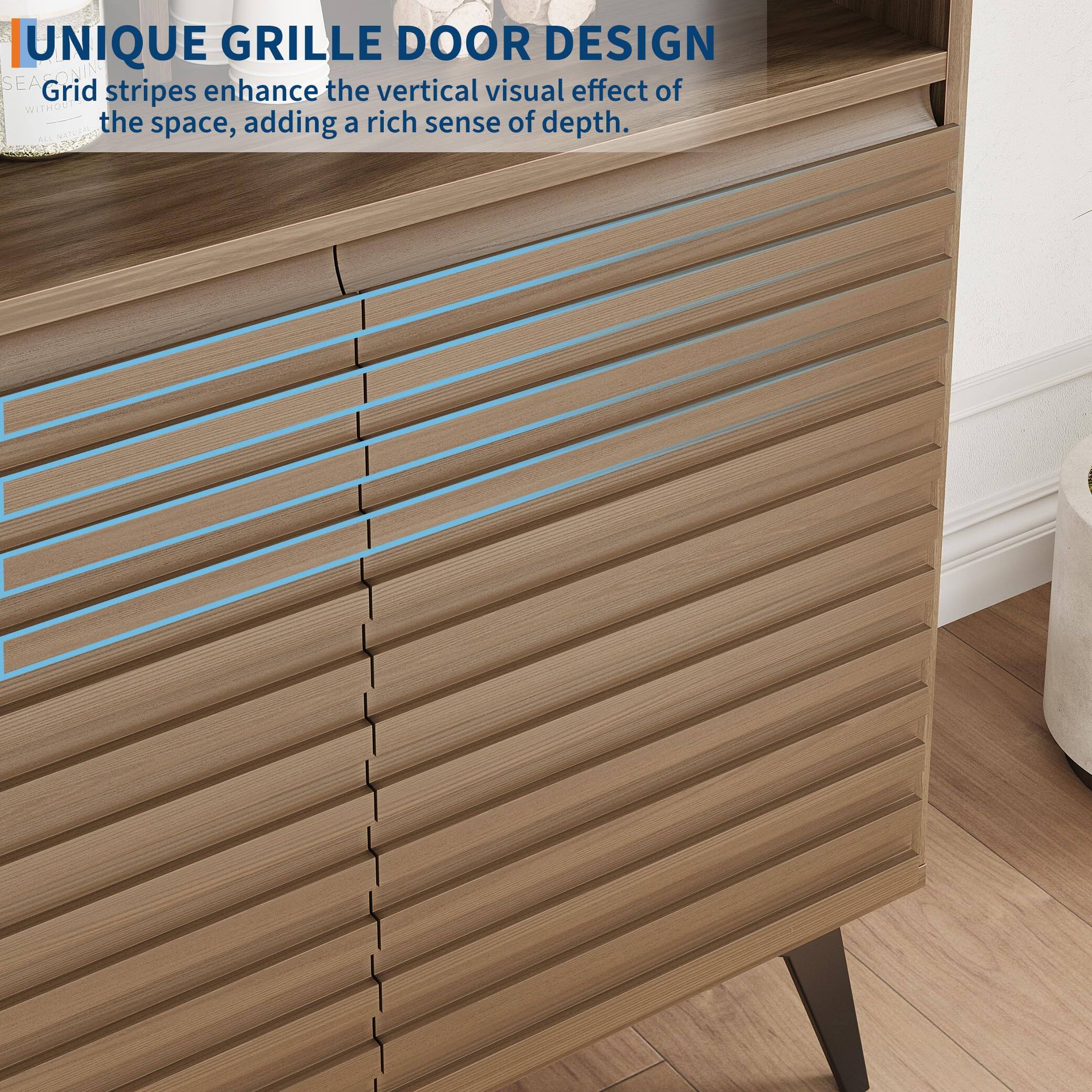 UNIQUE GRILLE DOOR DESIGN

Grid stripes enhance the vertical visual effect of the space, adding a rich sense of depth.