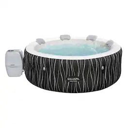 Bestway - SaluSpa Hollywood EnergySense Luxe AirJet Inflatable Hot Tub, Black - Black Print