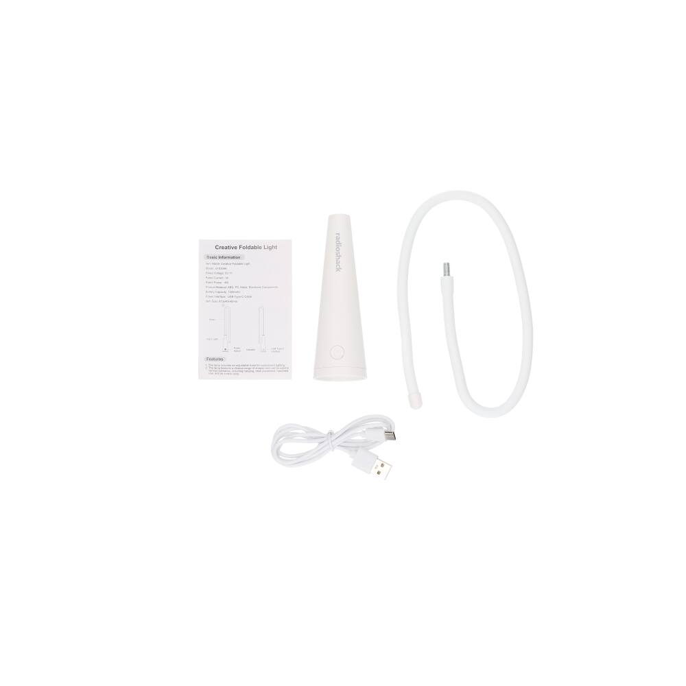 Creative Foldable Light

Features:
- Foldable design for easy storage
- USB-C charging
- Adjustable brightness
- Portable and compact

RadioShack