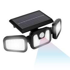 Front. Techko Maid - Solar Security Flood Light with Motion Sensor - Black.