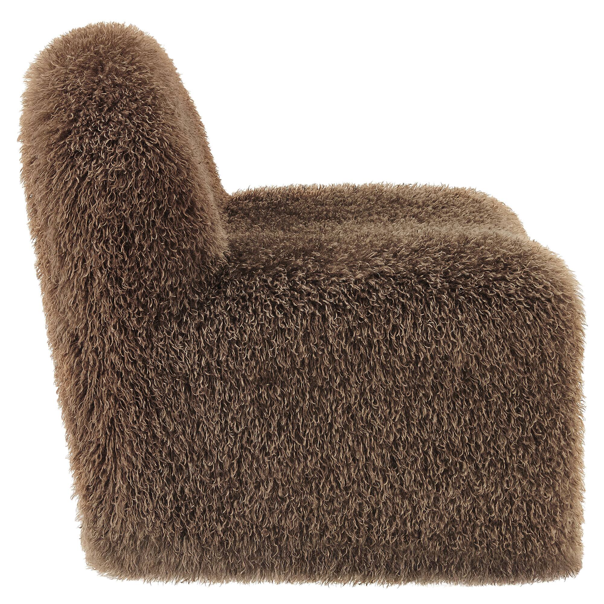 Alt View 3. Modway - Mina Faux Fur Accent Chair by Modway - Brown.