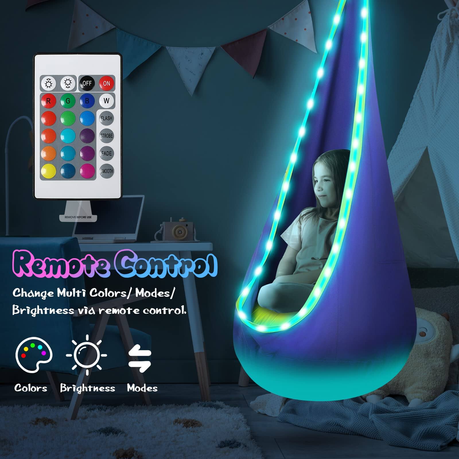 Remote Control  
Change Multi Colors/ Modes/ Brightness via remote control.  
Colors Brightness Modes