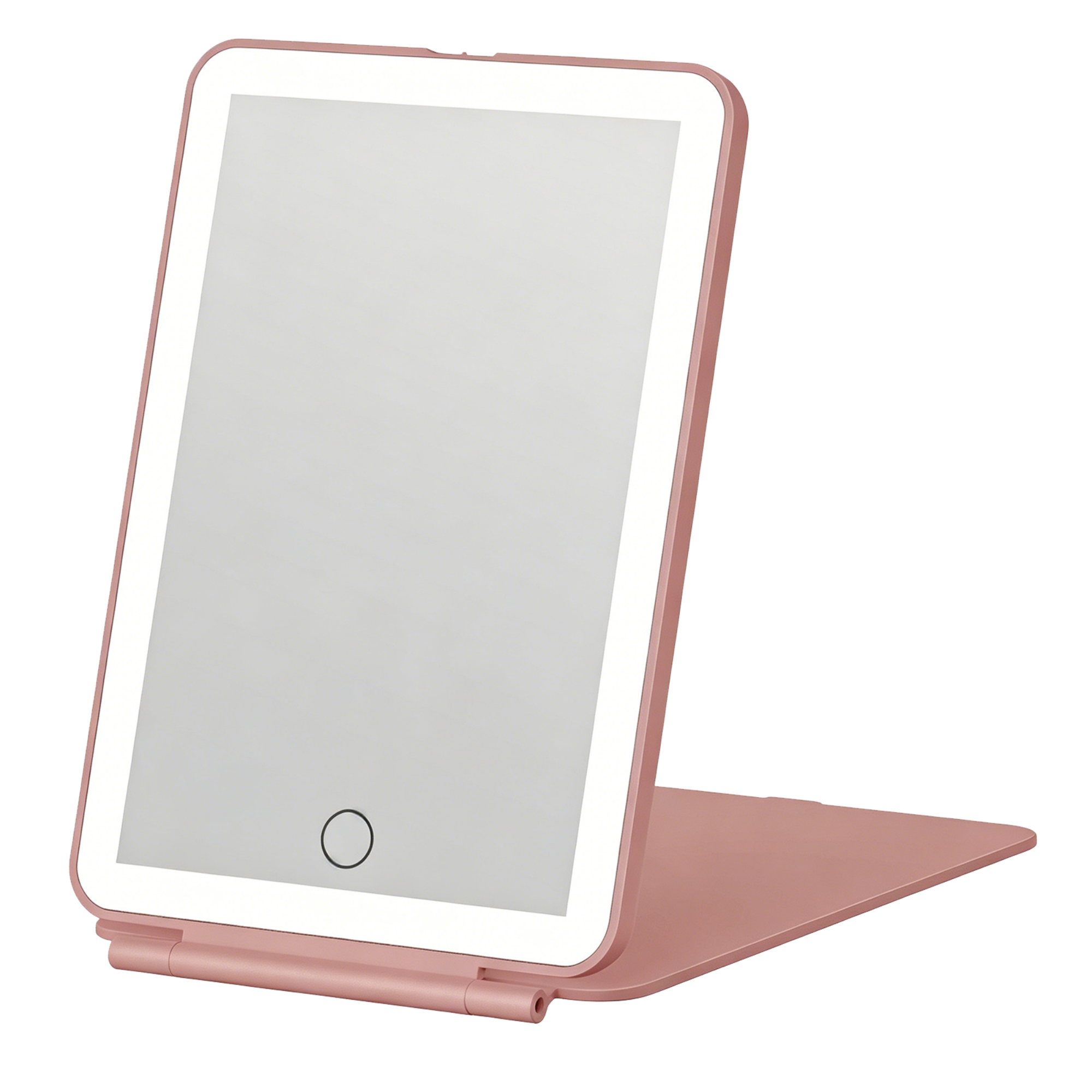 Front. FASCINATE - Rechargeable Travel Makeup Mirror with 72 LEDs - Rose Gold.