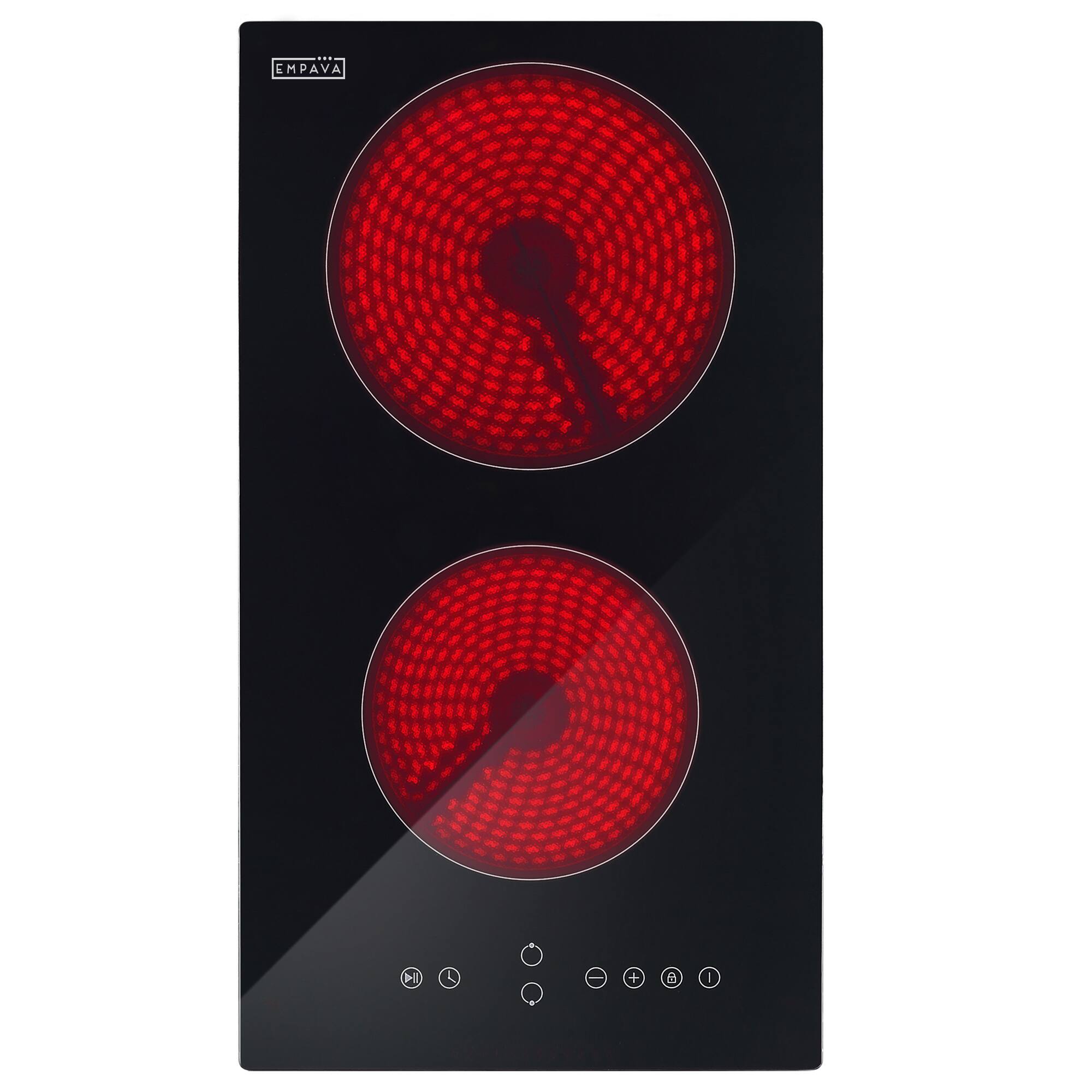 Empava - 12 in. ETL-Certified 2 EGO Heating Elements Electric Radiant Cooktop - Black