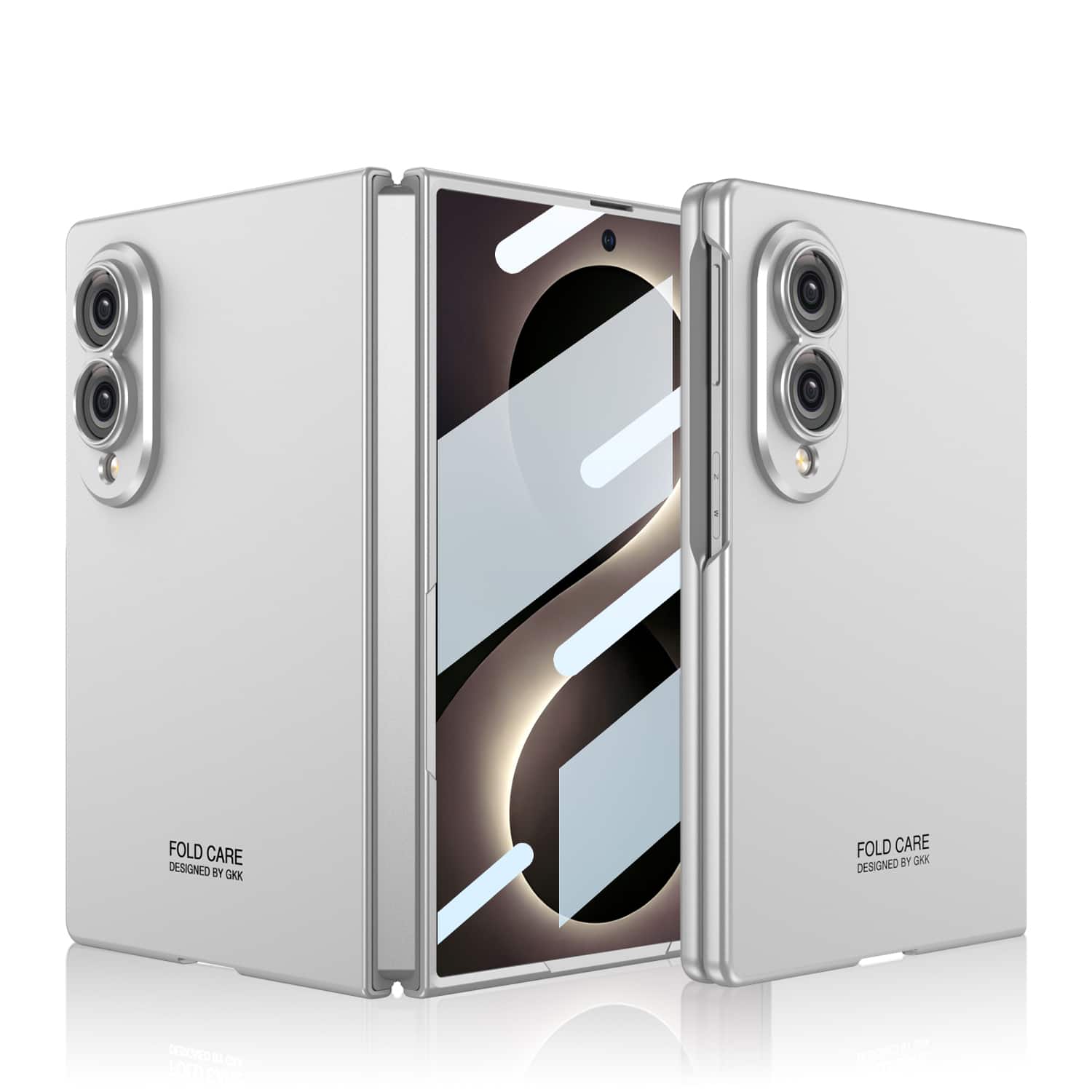 Dteck - Ultra Slim Case For Samsung Galaxy Z Fold8 Built-in Screen Protector Shock-Absorbent Hard PC Cover - Silver price history on PriceWatchPro