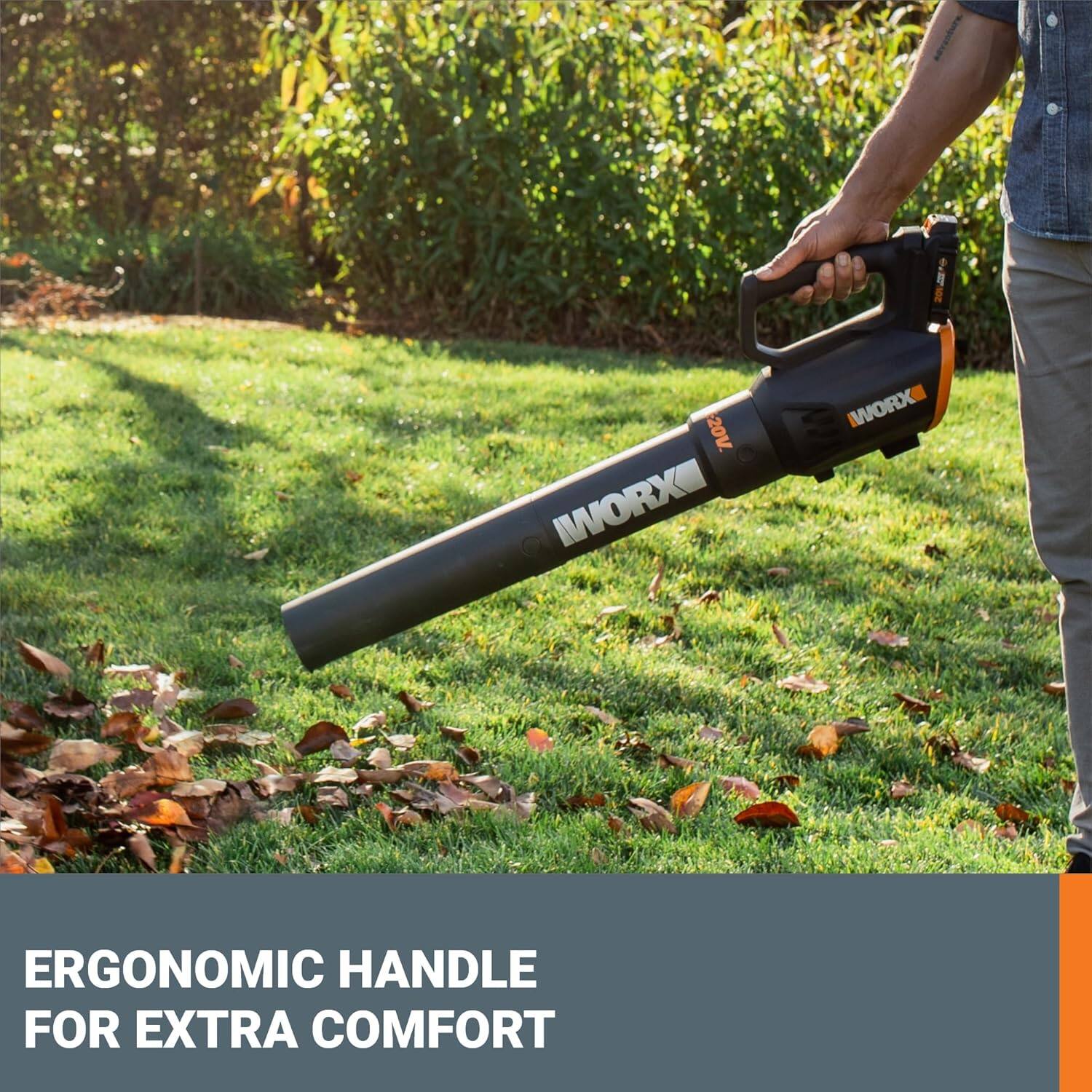 20V. WORX ERGONOMIC HANDLE FOR EXTRA COMFORT