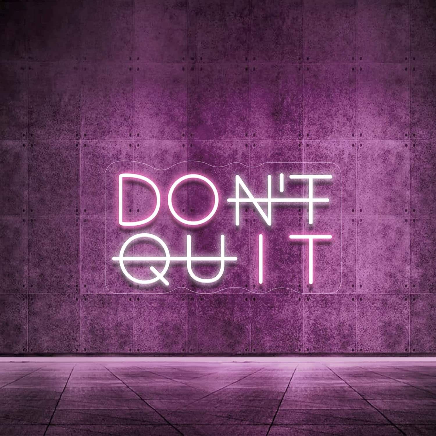 Auledio - Don't Quit LED Neon Sign for Wall Decor DO IT Neon Lights Party Decorations USB Powered Switch LED Neon Lights - Pink&White