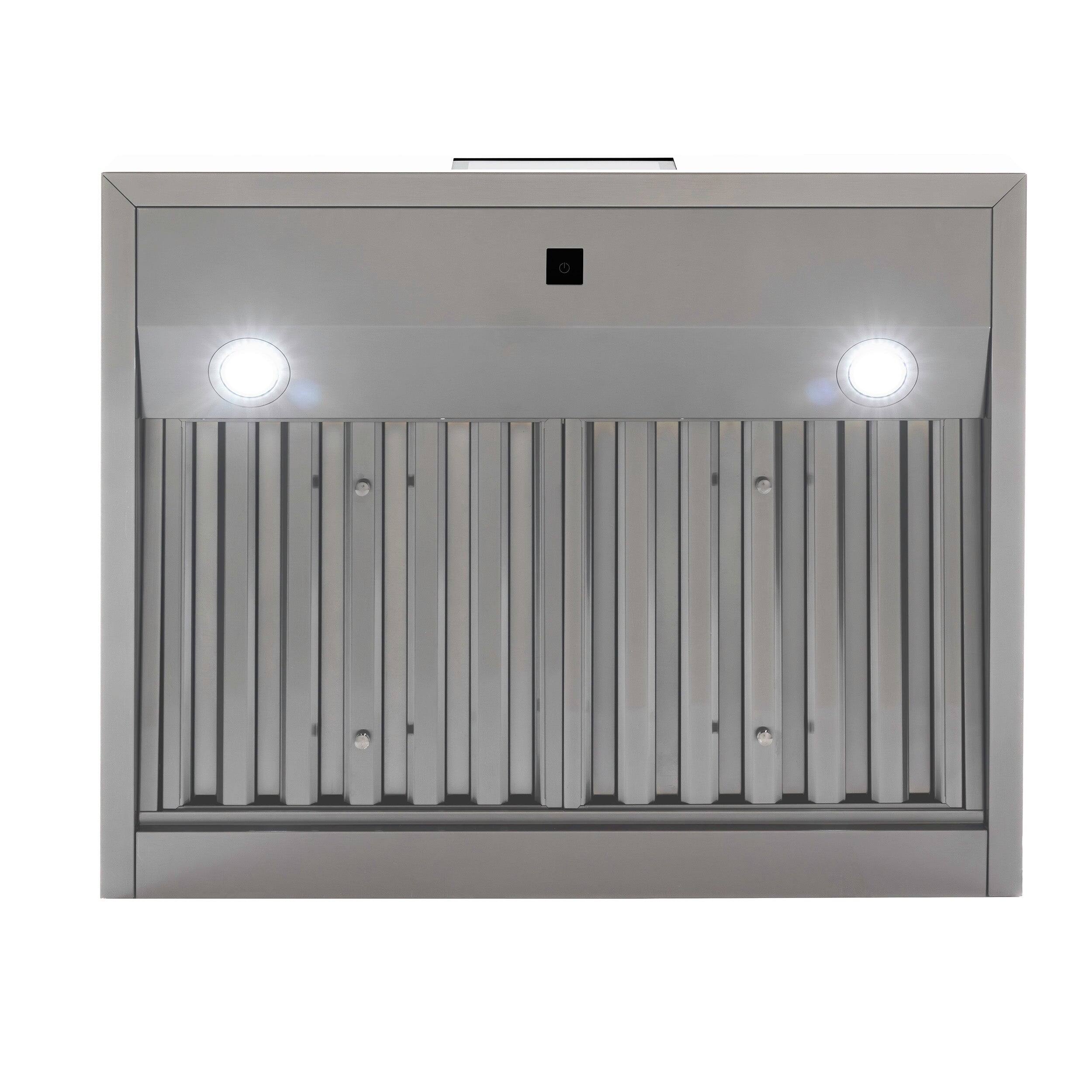 Alt View 2. Induction Hardware - 36 Inch Range Hood, Professional Wall Mount Vent Hood, 1000 CFM, efficient DC-Motor, Ultra-Quiet Multi-Speed, LED Lights - Stainless Steel.