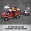 Off-road vehicle has an opening back and trailer.