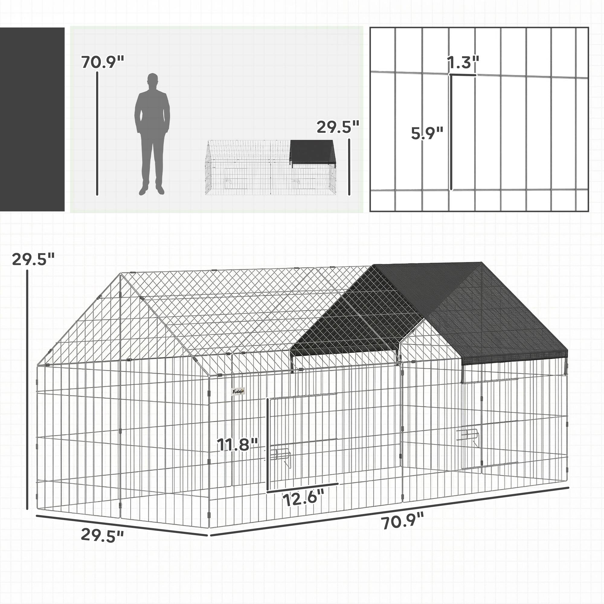 70.9"  
1.3"  
29.5"  
5.9"  
29.5"  
11.8"  
12.6"  
70.9"