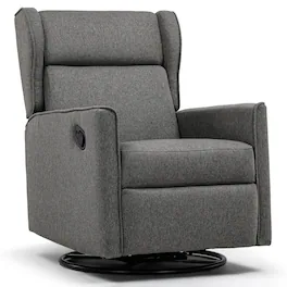 CloudRest Pro - Rocking Recliner Chair Textile Swivel Glider Reclining - Gray