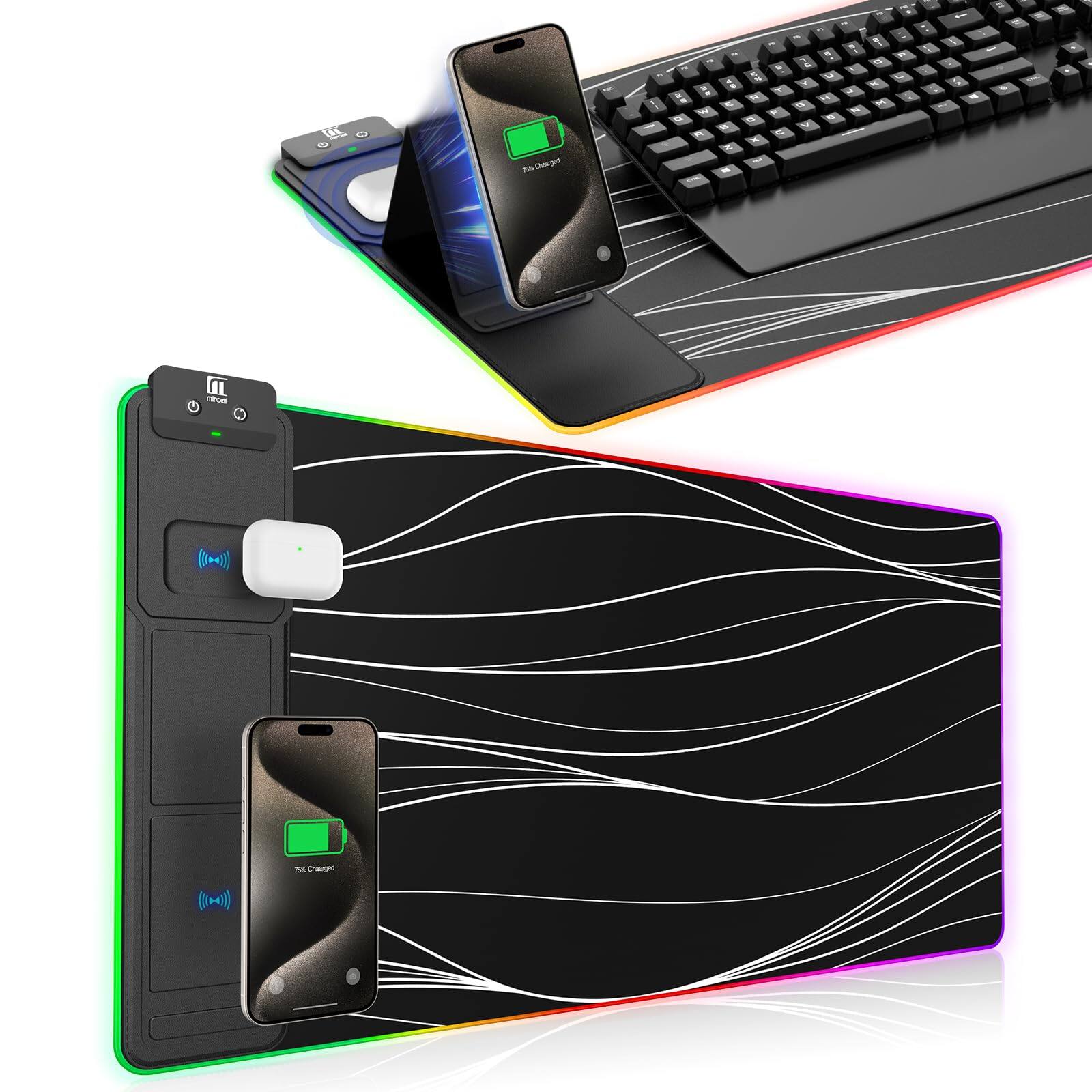 Black with Wavy Print