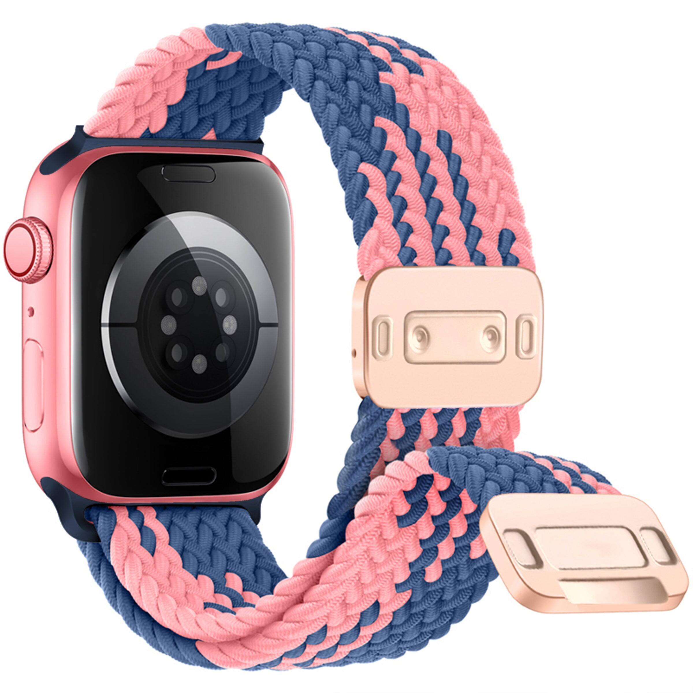 Alt View 1. Waloo - Waloo Braided Nylon Magnetic Loop Band For Apple Watch - Pink/Blue.