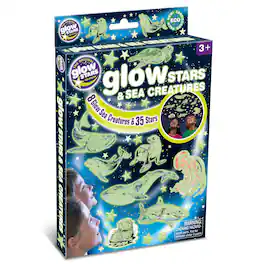 Brainstorm Limited - Brainstorm Toys - Glow Stars & Sea Creatures ECO, 35 Stars & 8 Ocean Animals, Glow Wall Décor