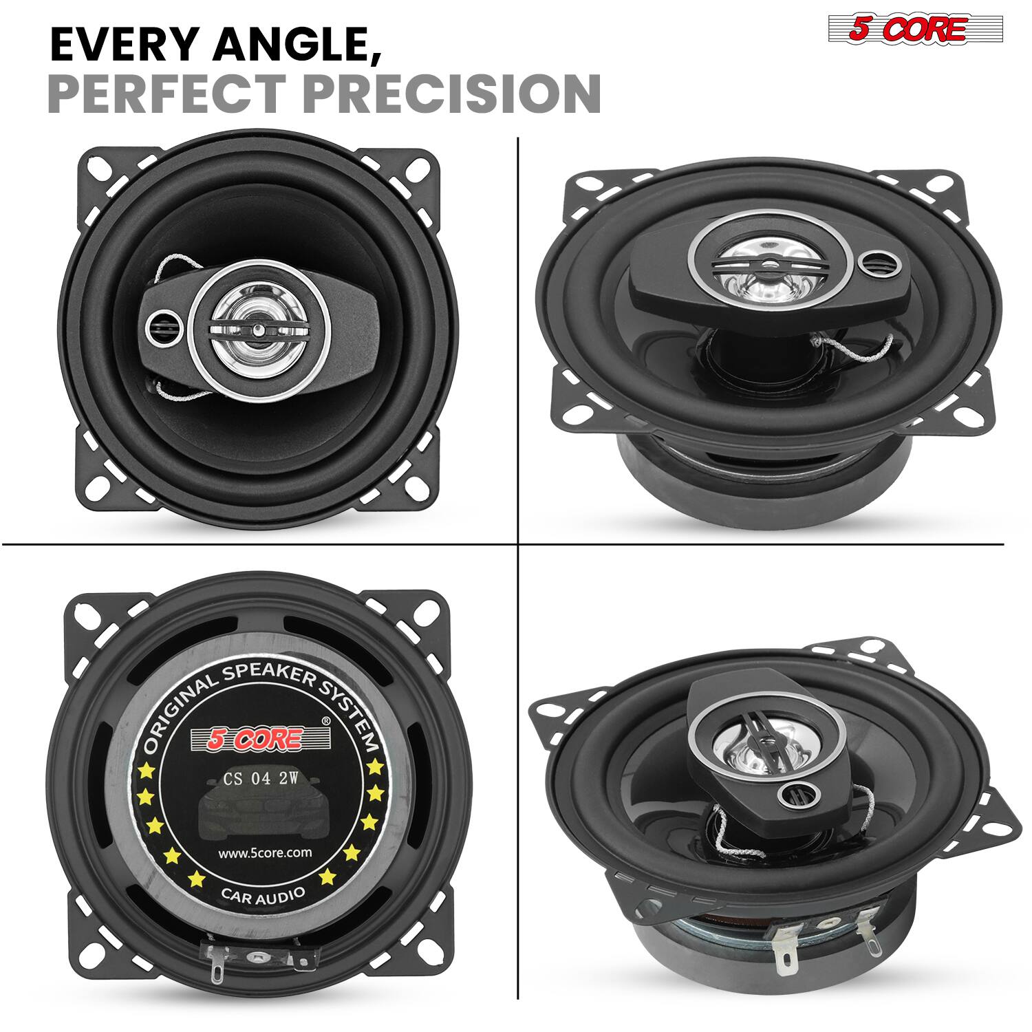 5 CORE 5Core Coaxial Door Car Speakers 4” Pair 250W 4Ohm 2 Way
