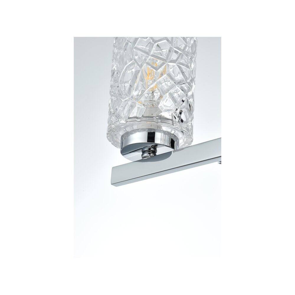 Alt View 2. Living District - Cassie 14 inch Wall Sconce in Chrome - Chrome And Clear.