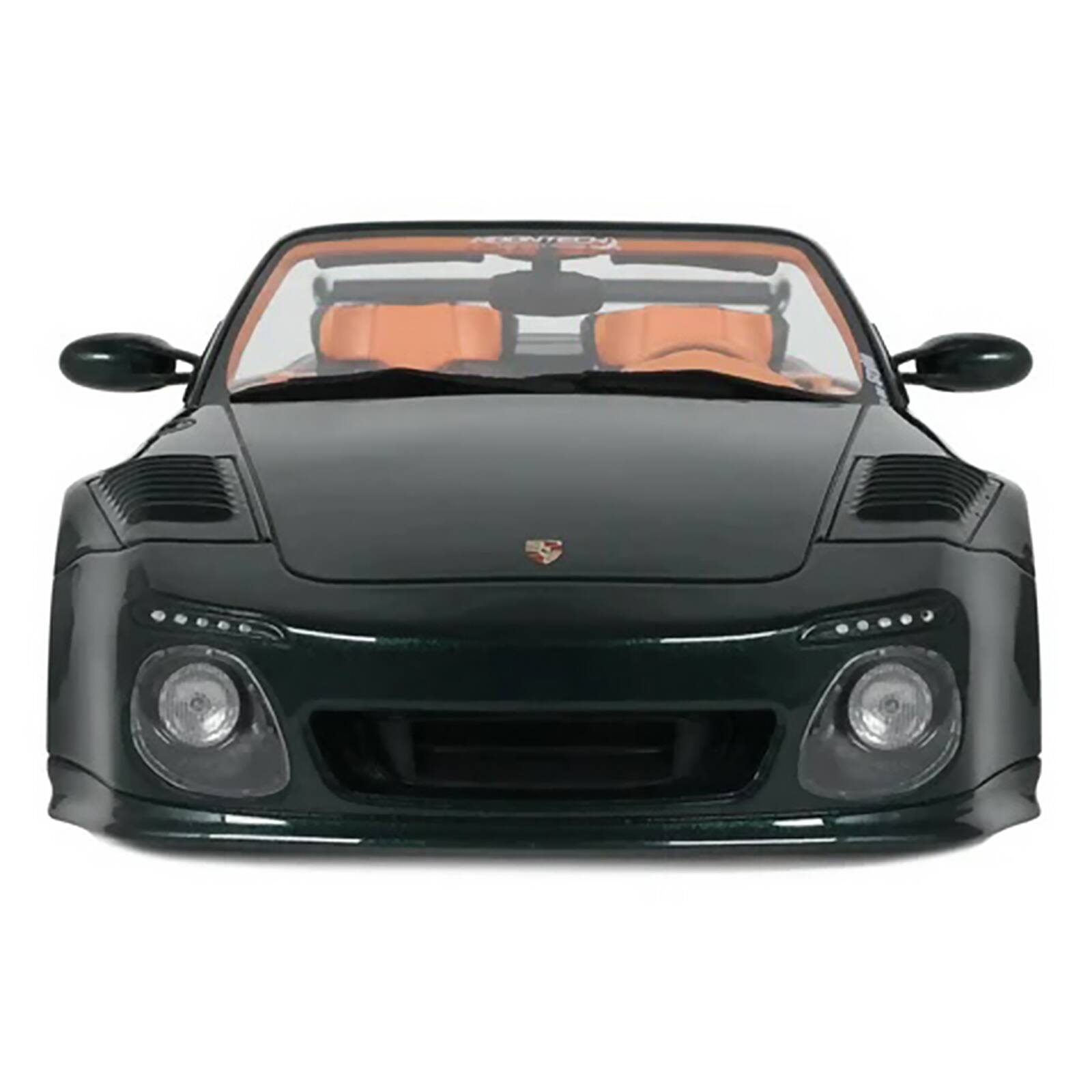 Alt View 5. GT Spirit - 2024 Porsche 911 (997) Old & New Tokyo Auto Salon Cabriolet Dark Green Met. w/ Orange Interior 1/18 Model by GT Spirit.