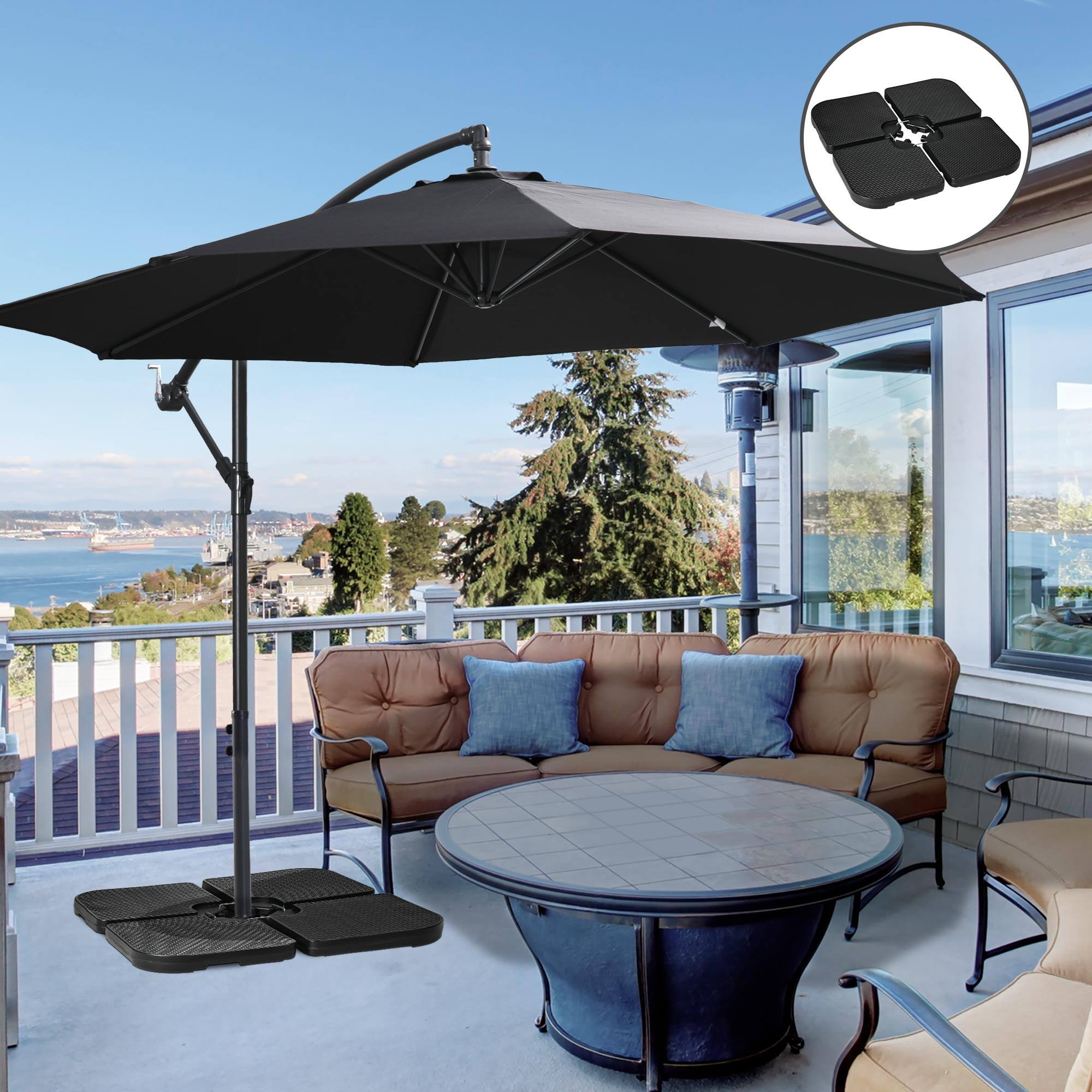 Alt View 1. Outsunny - 175lb Cantilever Patio Umbrella Base Weights - Black.