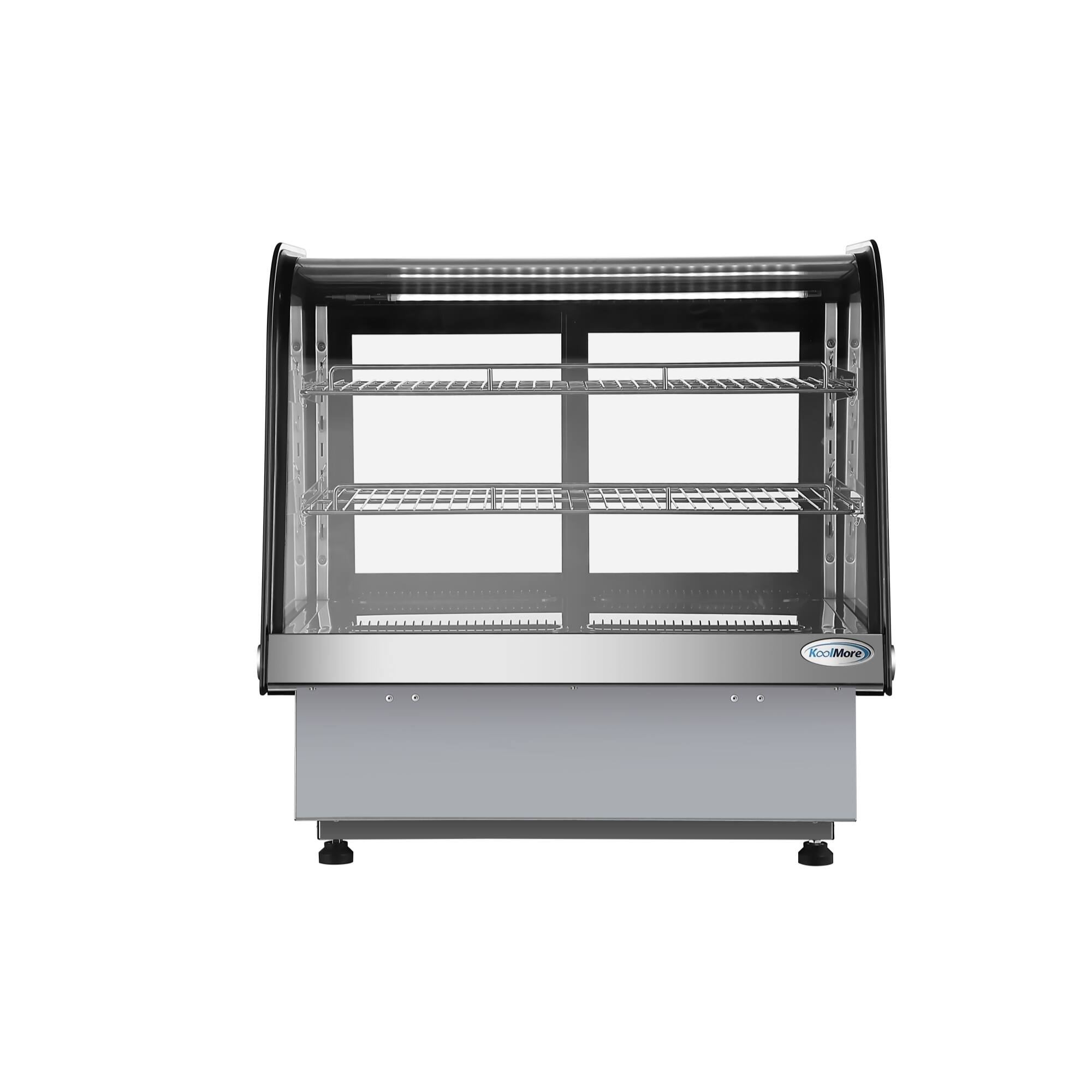 Left. Koolmore - 27 in.  Drop-In Countertop Display Refrigerator in Black (DICDC-120-BK) - Stainless steel.