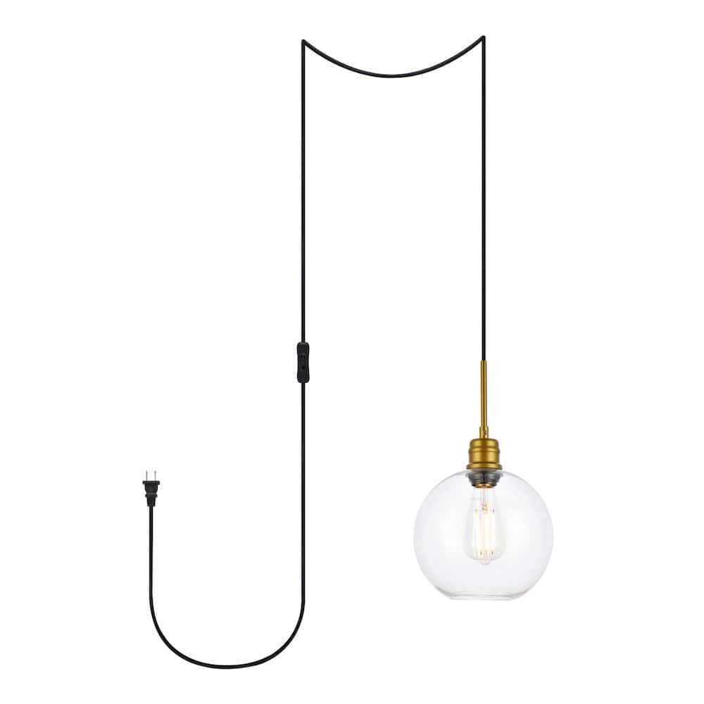 Living District - Emett 1 Light And Clear Glass Plug In Pendant - Brass price history on PriceWatchPro
