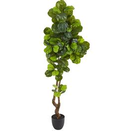 BreeBe - 78" Fiddle Leaf Artificial Tree (Real Touch) - Green