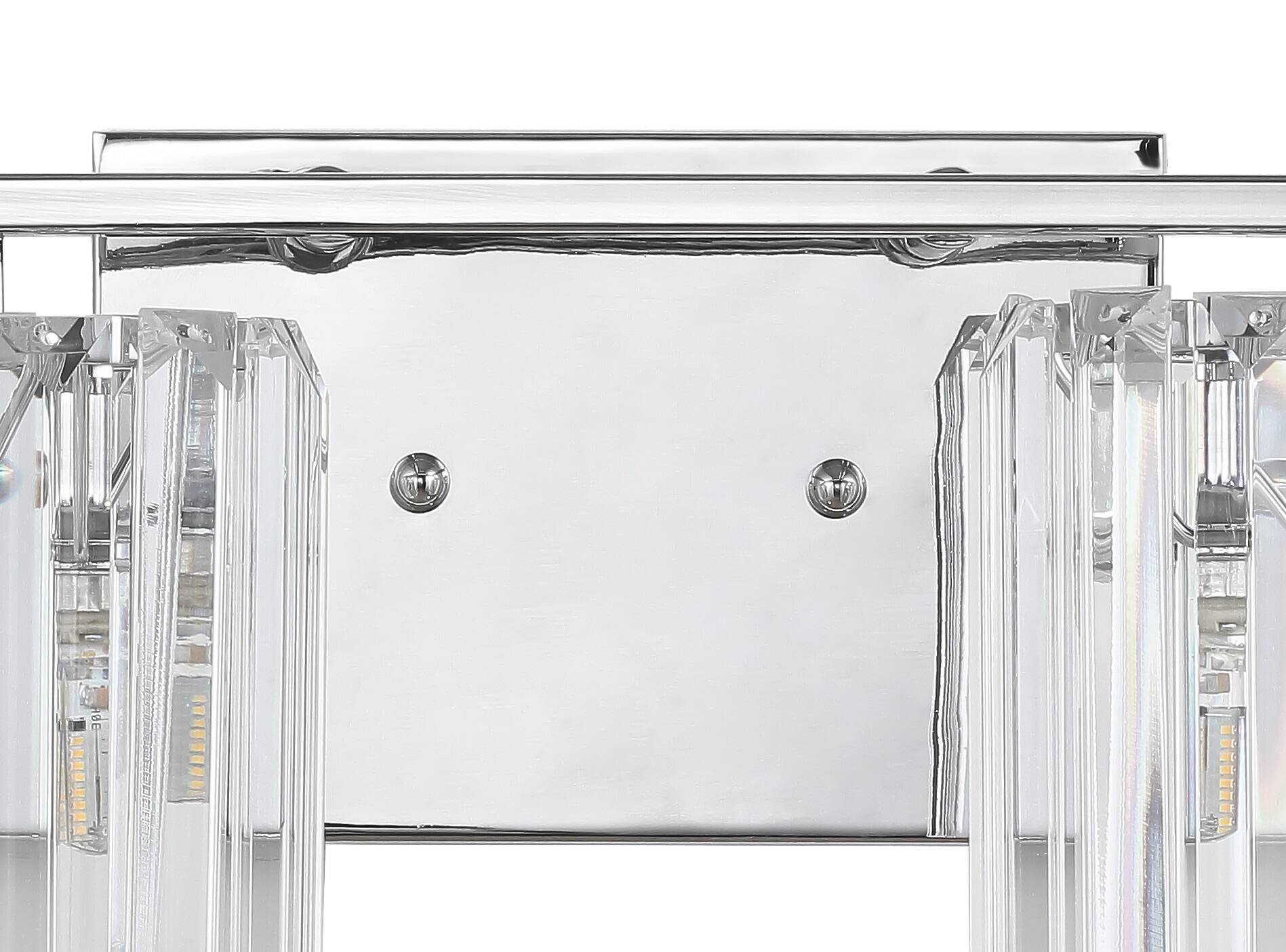 Alt View 5. Jonathan Y - Coco Prism Vintage 13.5" 2-Light Metal/Glass Classic Glam LED Vanity Light, Chrome - Chrome.