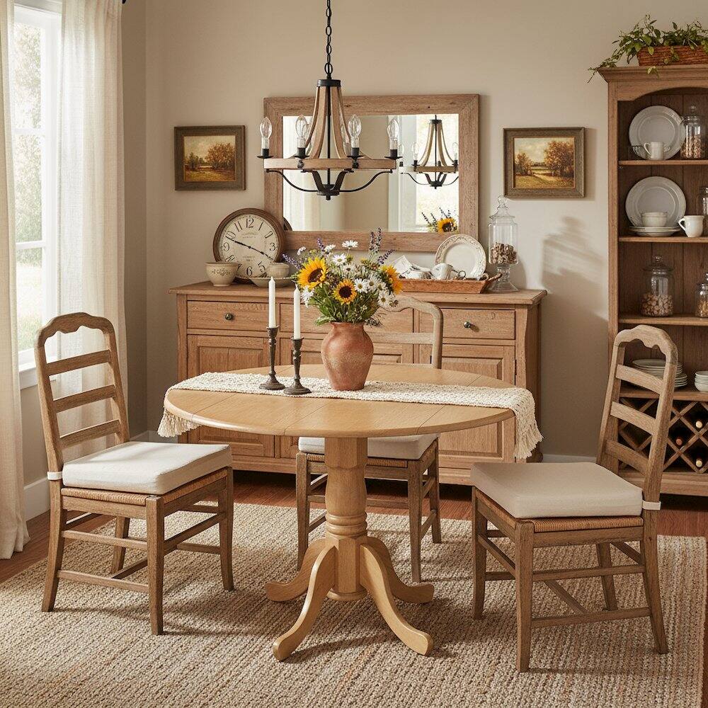 Back. FurniFact - Round Table - Oak.