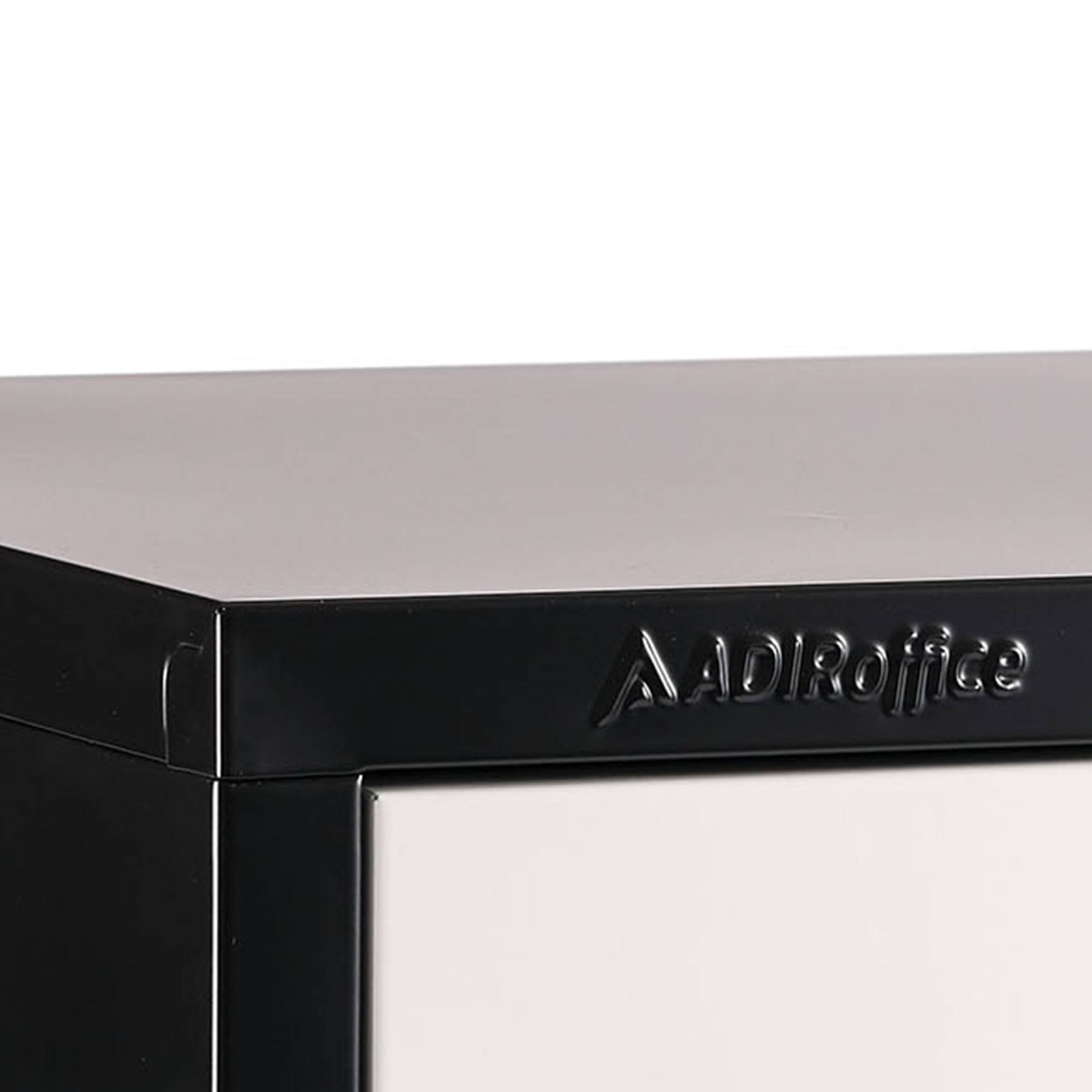 Alt View 1. AdirOffice - 629-Series 72" H 1-Tier Steel Key Lock 2-Shelf Locker with Key Lock - Black Bidy/White Doors.