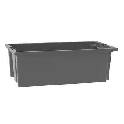 Front. Akro-Mils - Akro-Mils 6 Pack Nest and Stack Plastic Storage Tote, 18" x 11" x 6", Grey - Gray.
