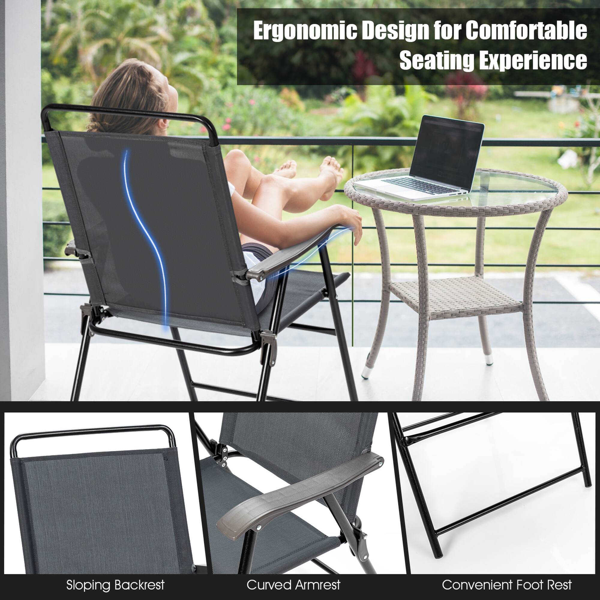 Ergonomic Design for Comfortable Seating Experience

Sloping Backrest

Curved Armrest

Convenient Foot Rest