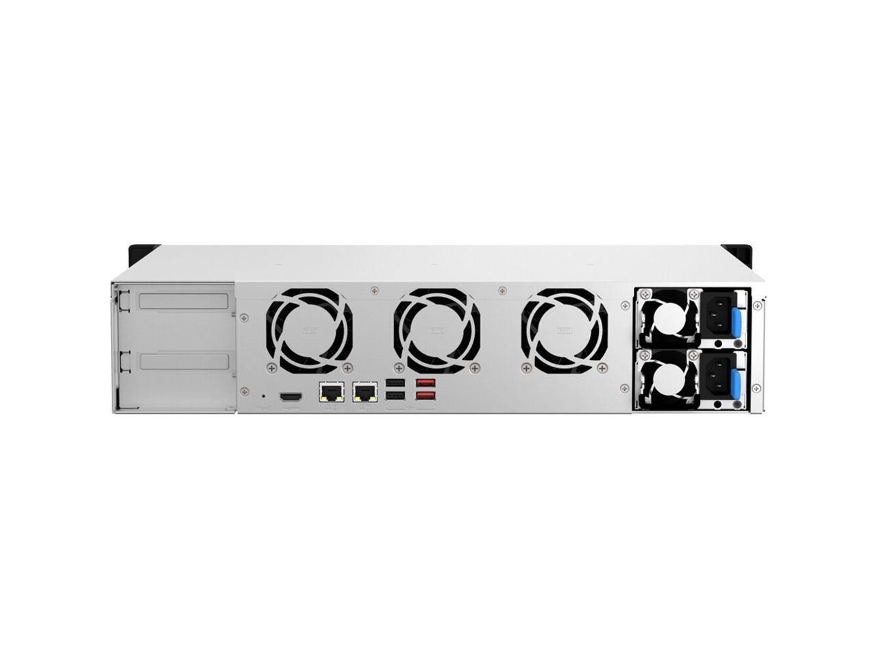 Alt View 3. QNAP - QNAP 2U 8-Bay Short Depth Rackmount NAS - Intel Celeron N5095 - 8GB Ram - Redundant PSU  TS-864EU-RP-8G.