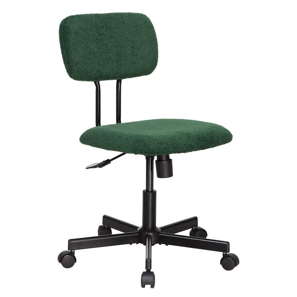 Alt View 3. JJS - Ergonomic Adjustable Swivel Small Armless Home Office Desk Chair - Green.