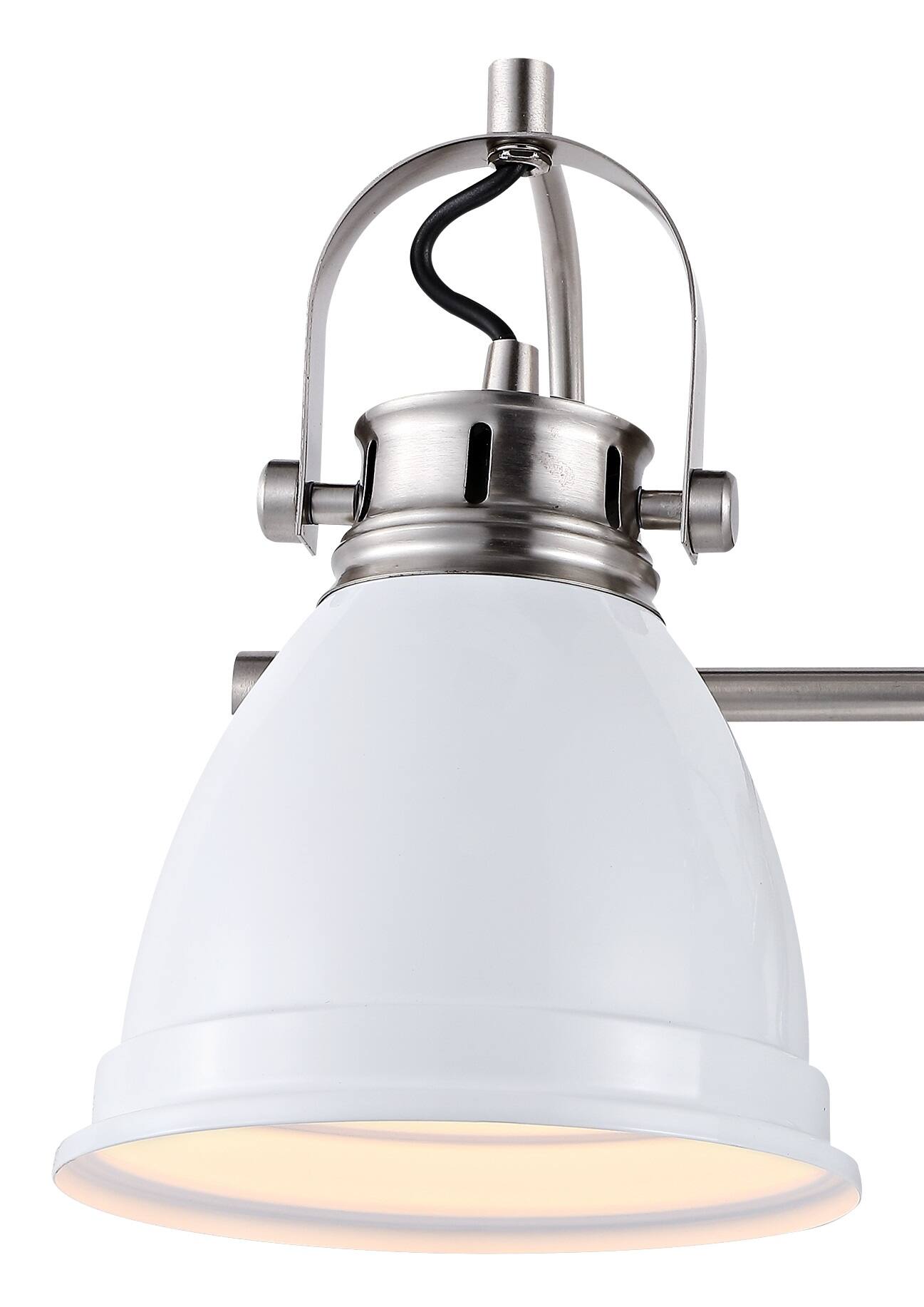 Alt View 4. Jonathan Y - Phineas 25.5" 3-Light Adjustable Farmhouse Bohemian Iron LED Vanity Light, White/Nickel - White.