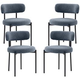 Homcom - Modern Upholstered Kitchen Chairs - Gray