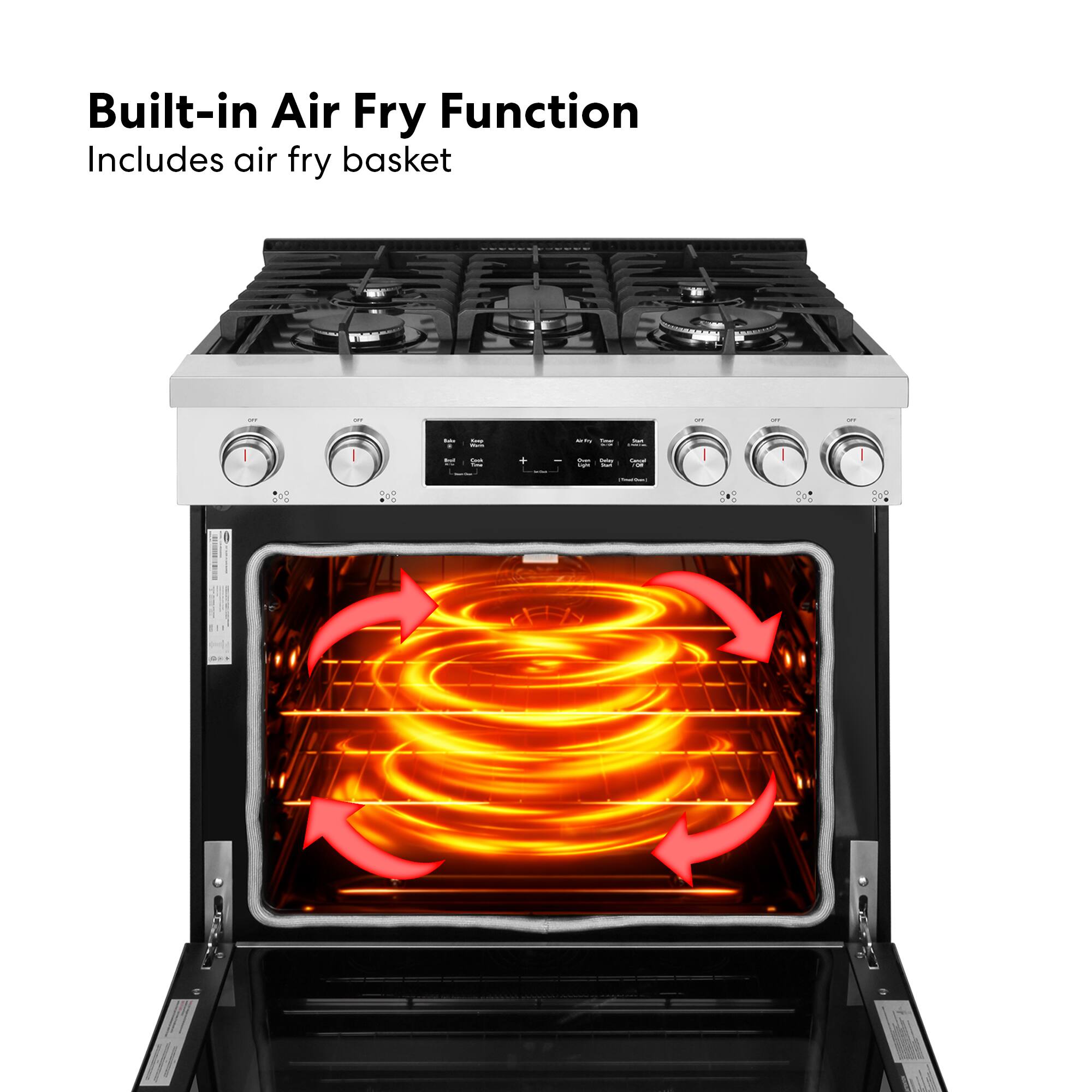 Built-in Air Fry Function  
Includes air fry basket