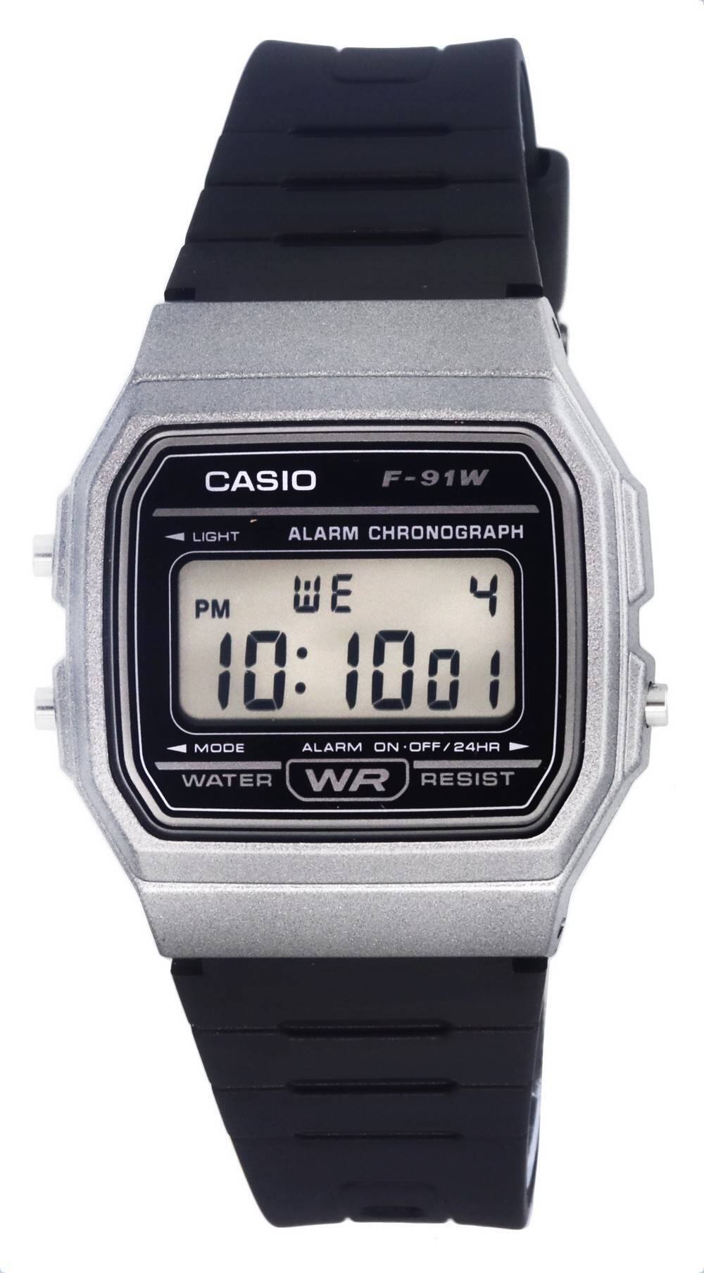 Casio - Digital Resin Dial Quartz F-91WM-1B F91WM-1B Men's Watch - Black