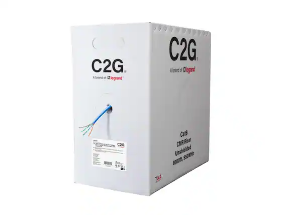C2G
A brand of Legrand
C2G RECES RC CE TAA
Cat6 CMR Riser Unshielded 550MHz 1000ft