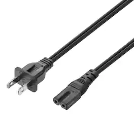 Best Buy essentials™ - 6' 2-Slot Polarized Power Cord - Black