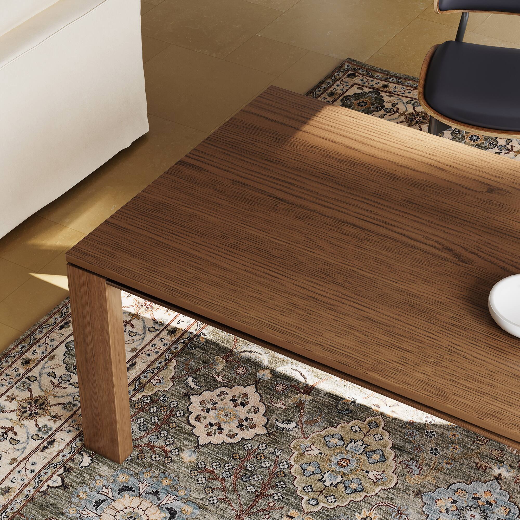 Alt View 1. luck idea - 70.86" Solid wood long dining table, suitable for 8-10 people,Modern Mid-Century Kitchen Dinner Tables - Walnut color.