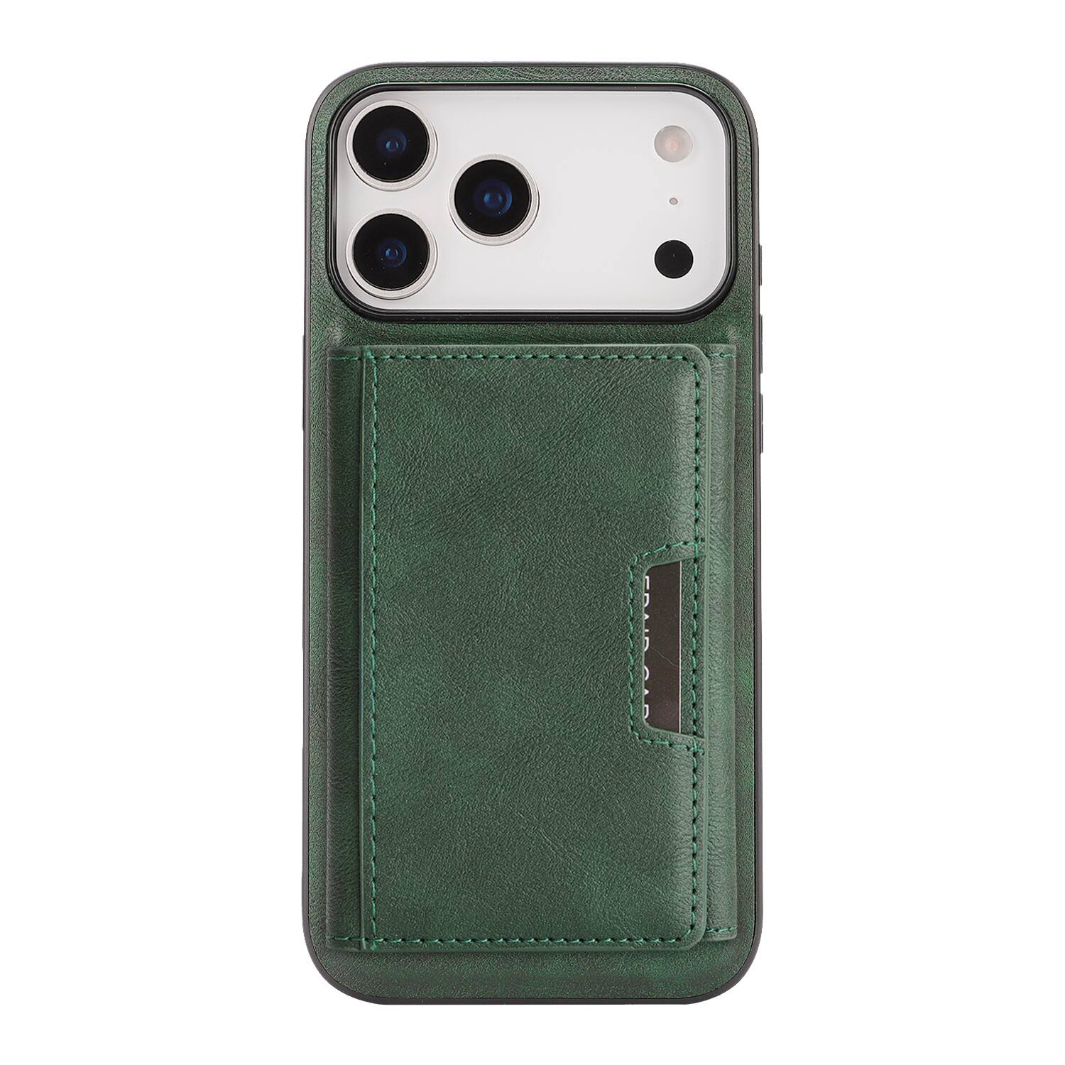 Alt View 1. Dteck - 2-in-1 Magnetic Wallet Case for Apple iPhone 17 Pro Max, Shockproof PU Leather Cover with Detachable 7-Card Holder - Green.