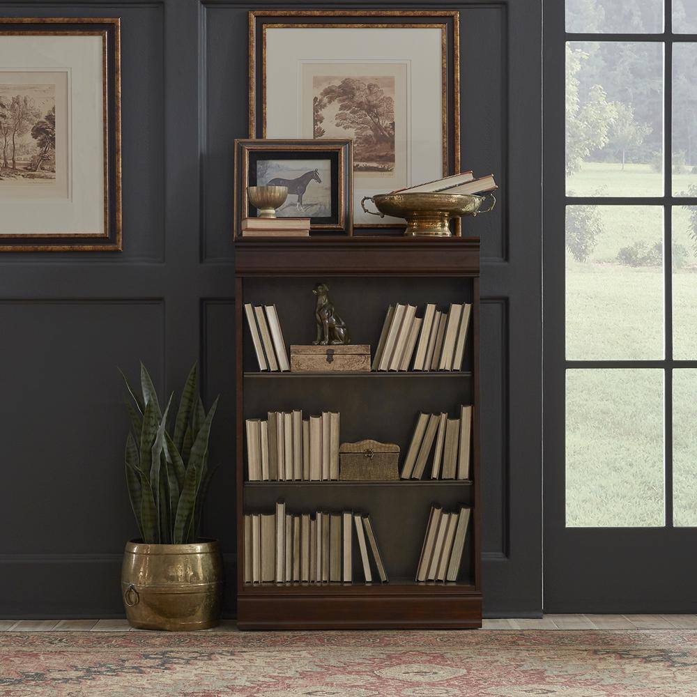 Alt View 2. Liberty Furniture Industries - Brayton Manor Jr Executive 48 Inch Bookcase (RTA) in Cognac - Brown.