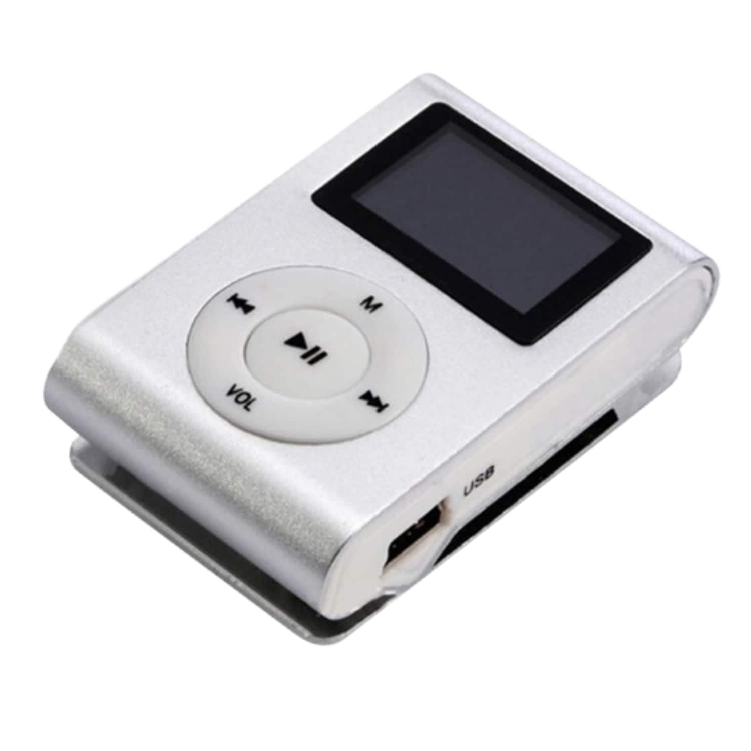 Stock Preferred - Mini Tune Buddy MP3 Player with FM Radio - Silver