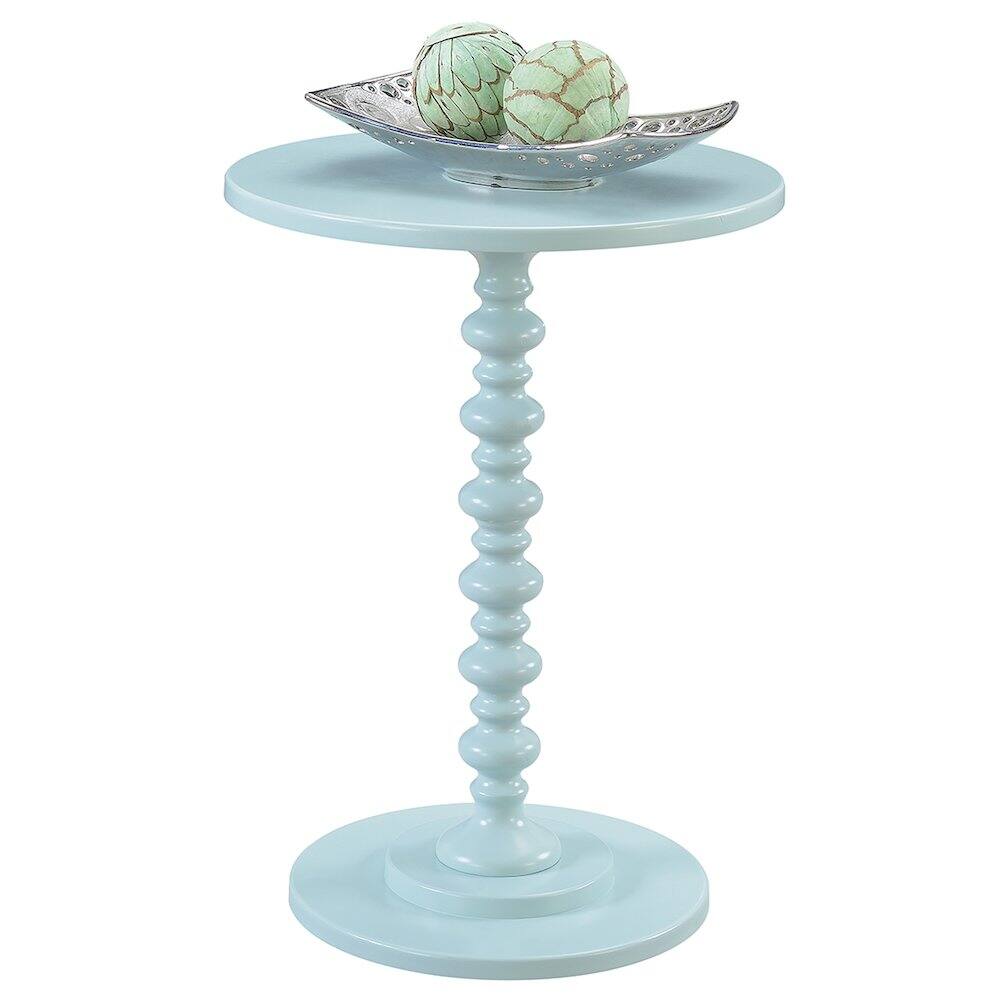 Angle. Convenience Concepts - Palm Beach Spindle Table - Sea Foam Blue.