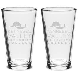 Jardine - Kennebec Valley Community College 16oz. 2-Piece Classic Pub Glass Set - Multicolor