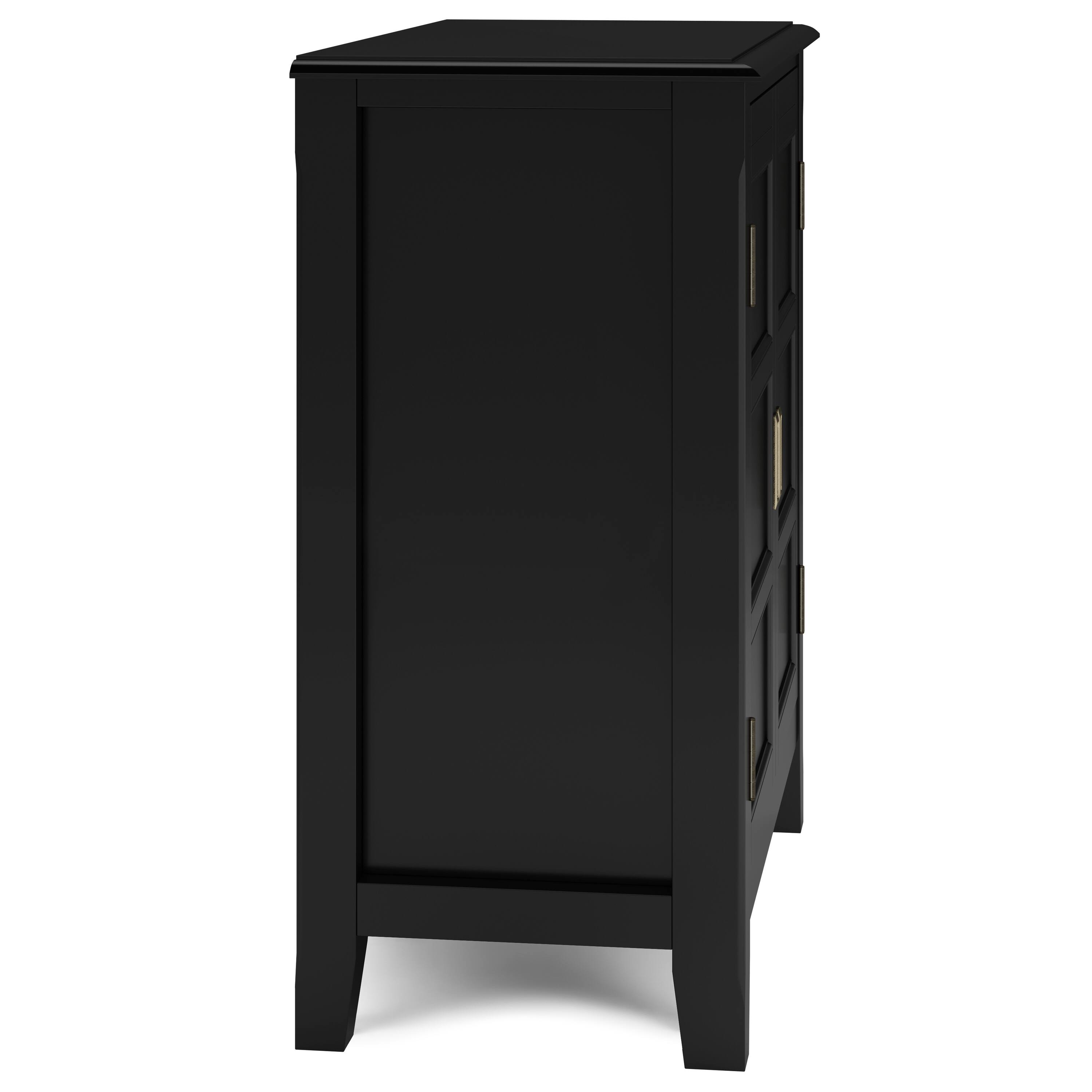 Alt View 12. Simpli Home - Burlington Low Storage Cabinet - Black.