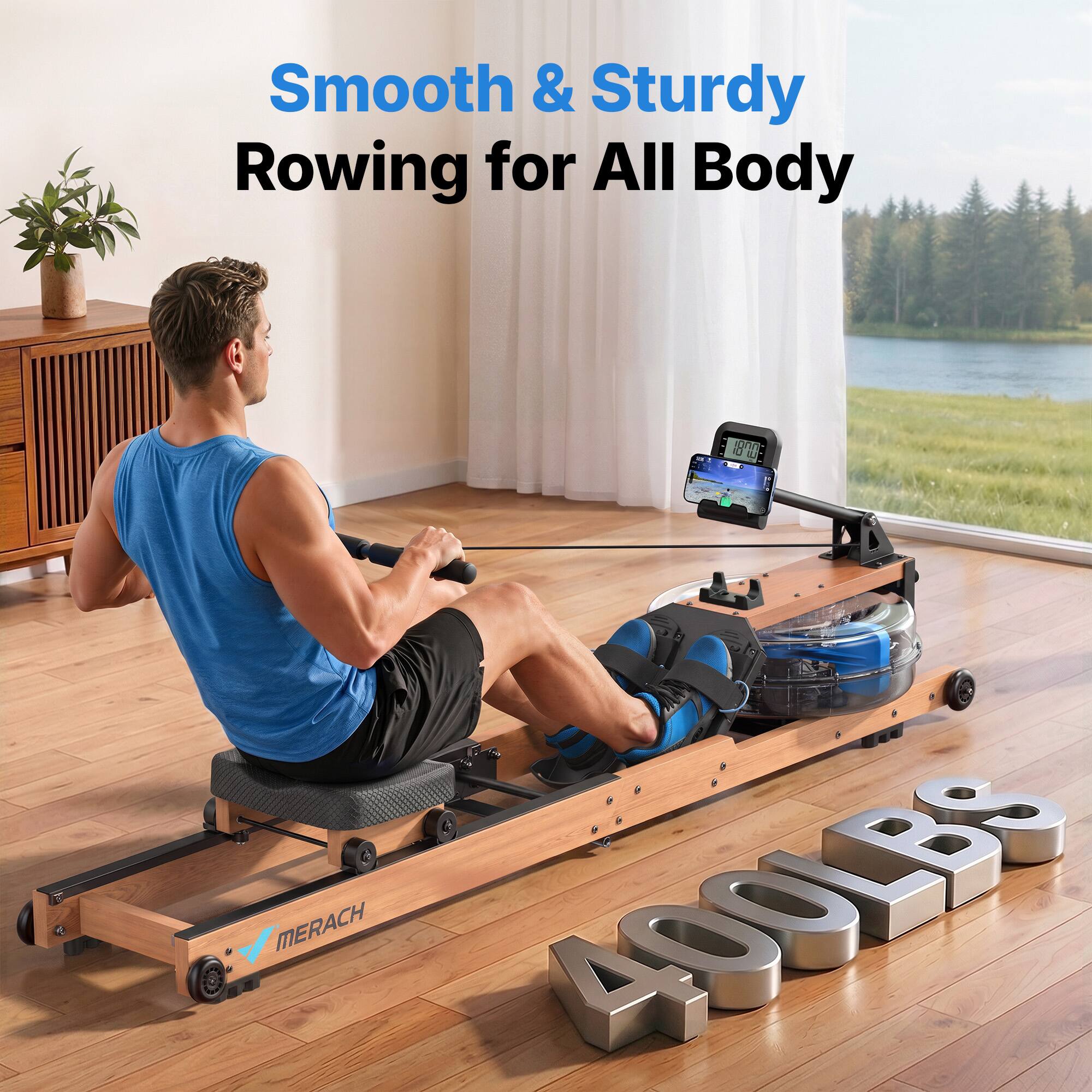 Smooth & Sturdy Rowing for All Body  
878 MERACH 400LBS